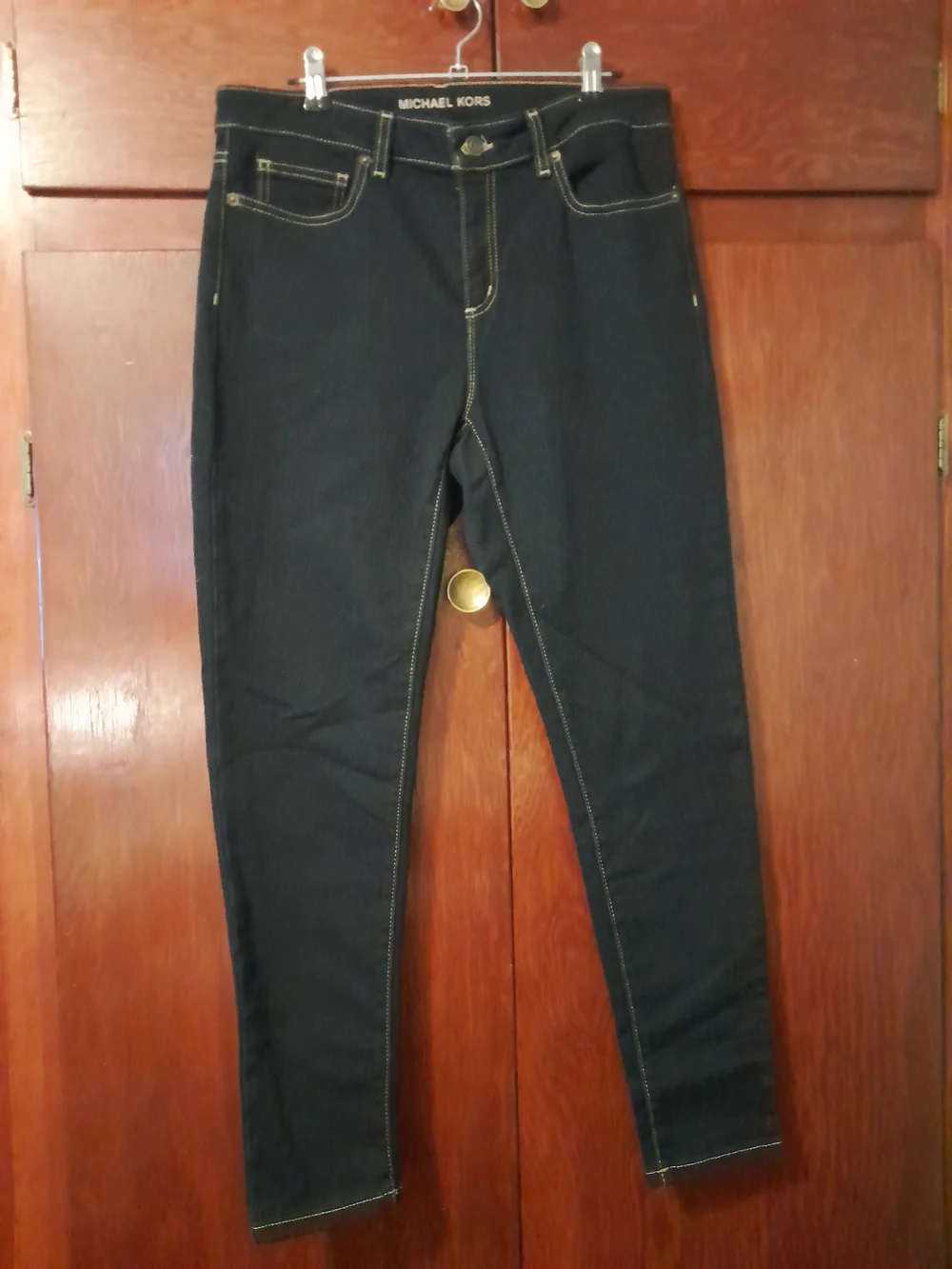 Michael Kors Women's Navy Skinny Stretch Jeans with Contrast Stitching